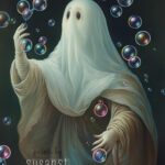 Poster of a ghost playing with bubbles