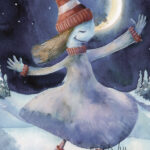 A Christmas card with a dancing monster