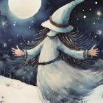 A Christmas card with a dancing monster