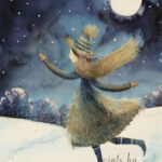 A Christmas card with a dancing monster