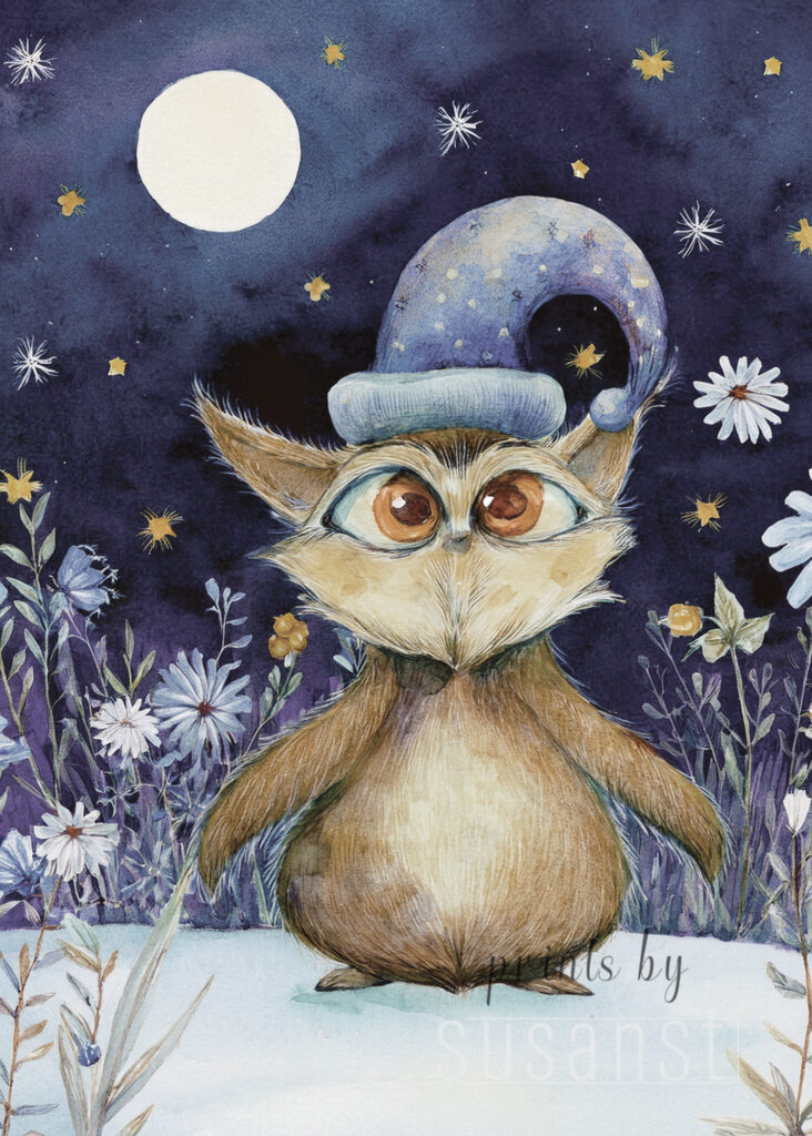 A Christmas card with a monster in wildflowers