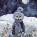 A Christmas card with a monster in wildflowers