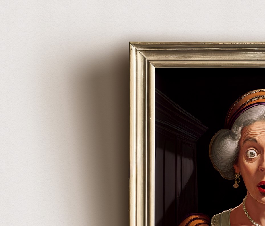 closeup poster in frame