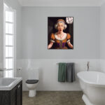 poster in bathroom setting